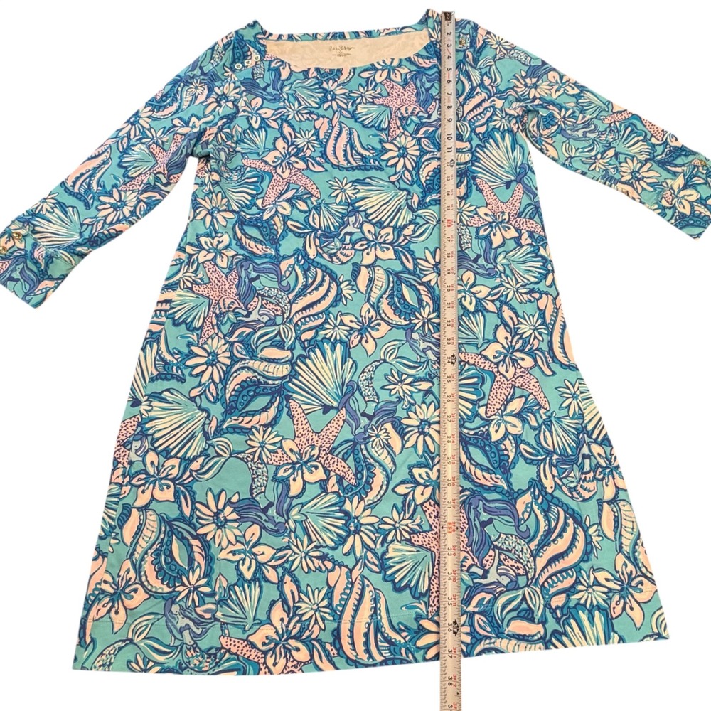 Lilly Pulitzer Sophie Dress XXL Blue Sound The Sirens Print Resortwear Beach - Picture 3 of 9